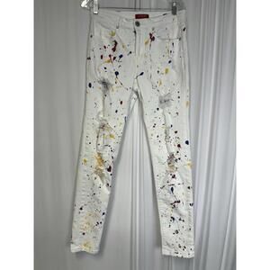modern skinny paint splatter guess jeans 31 x 31  artsy, Whimsical, Fun, Color